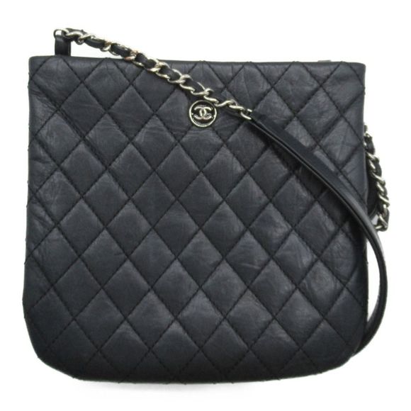 Chanel Chain Shoulder Bag Calf Black - Picture 1 of 6